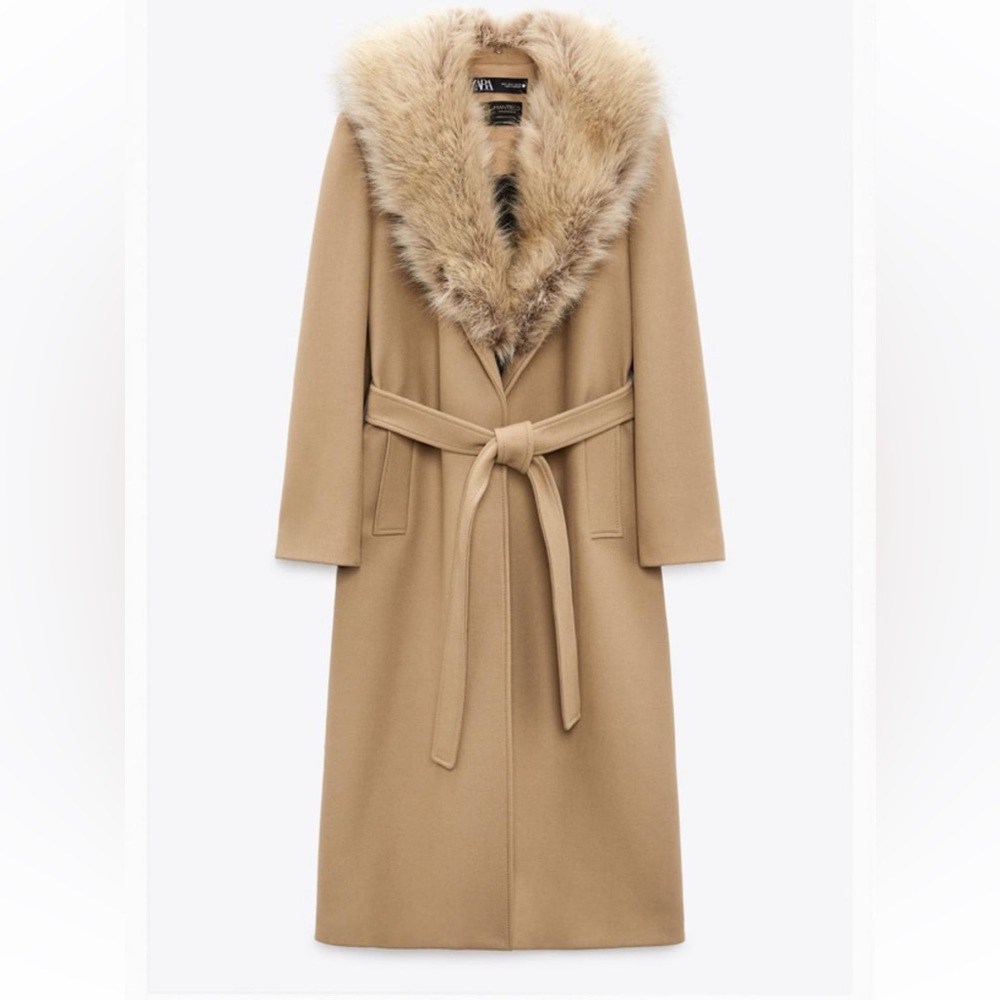 Zara long wool blend coat